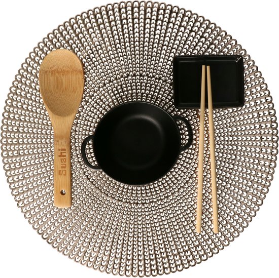 Zeller Set de table rond - or - trous percés - 41 cm