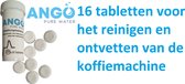 ANGO Tabletten voor het reinigen en ontvetten van de koffiemachine - 16 tabletten x 2g - universele reinigingstabletten - geschikt voor alle merken - Extra sterke reinigingsformule - Jura Siemens Krups Bosch Philips DeLonghi Sage