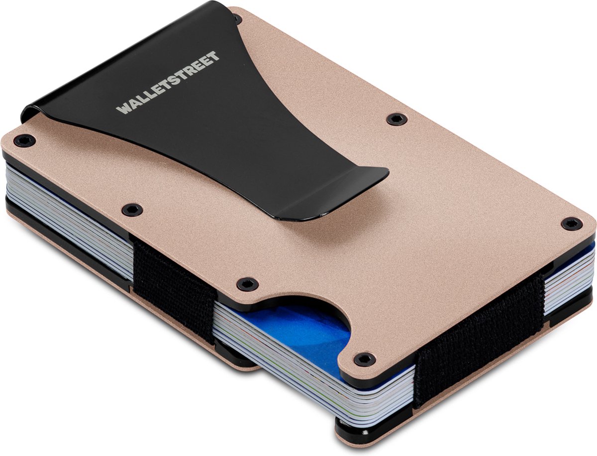 Walletstreet Premium R33 Pasjeshouder\Creditcardhouder - minimaal 15 pasjes inclusief Geld Clip voor al uw Biljetten-RFID Anti Skim Technologie-Kleur Champagne