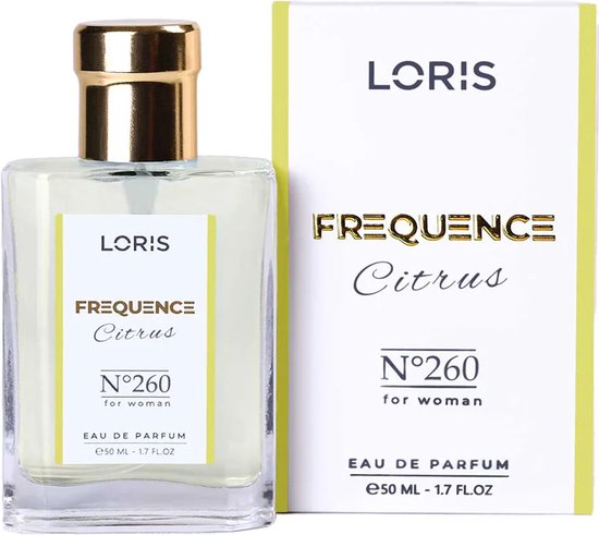 Loris Parfum Frequence Citrus - 260 - Damesparfum - 50ML - Eau de Parfum - Top noten: Bergamot / Citroen / Sinaasappel Midden noten: Vruchten Basis noten: Amber / Witte Musk / Vanille