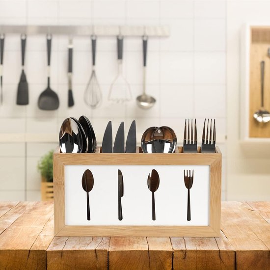 Servettenhouder & Bestekhouder In 1 - FSC® Bamboe Hout - Houder Voor Servetten En Bestek Serverhouder Afm 22 X 18 X 9 Cm Servettenhouder & Bestekhouder In 1 - FSC® Bamboe Hout - Houder Voor Servetten En Bestek Serverhouder Afm 22 X 18 X 9 Cm