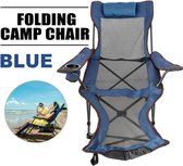 KBK® Camping Stoel - Opvouwebare Stoel - Klapstoel - Met voeten steunen - Blauw