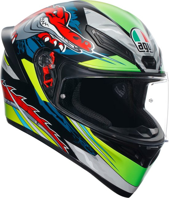 Agv K1 S E2206 Dundee Matt Lime Red 021 XL - Maat XL - Helm