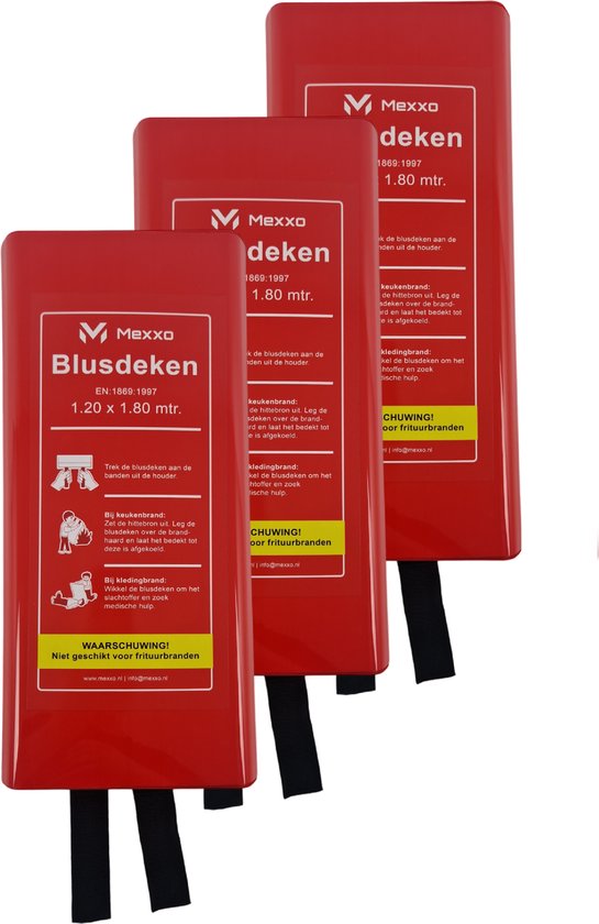 3x Mexxo Blusdeken 1.20m x 1.80m – In harde case - voldoet aan EU-norm