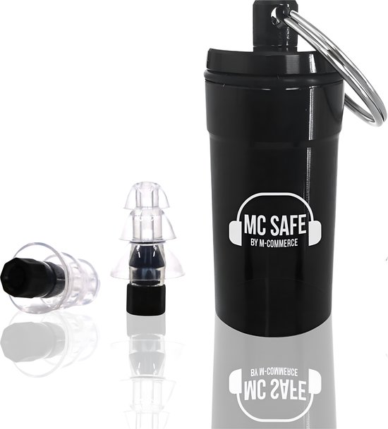 Foto: Mc safe siliconen oordoppen gehoorbescherming 30db met opbergdoosje earplugs festival vliegtuig klussen motorrijden