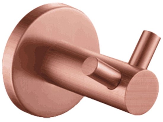 Crochet porte-serviettes - Crochet mural - Lonis Rimbo - Double - Rond - PVD - Koper Brossé