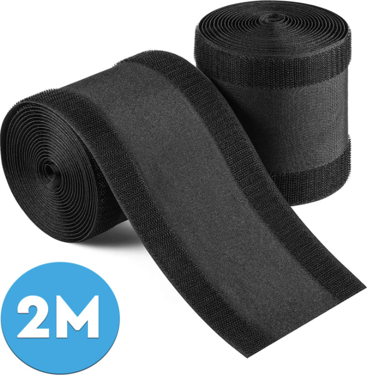 Noble Kabelgoot Vloer - 2 Meter - Klittenband - Boorvrij - Tapijt & Harde Vloer - Kabel Organizer - Kabelbeschermer - Zwart