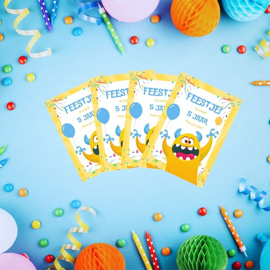 Invitation à une fête d'enfants - Fête d'enfants - Invitations - Anniversaire - Enveloppes incluses - Conception et impression propres - Carte de vœux - Cinquième anniversaire - 20 pièces - A6