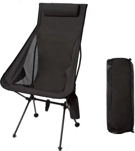 Hyfive® Black Aluminum Directors Folding Chair with Armrest Camping