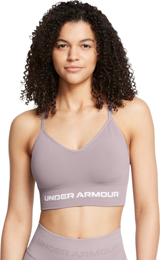 Under Armour Vanish SeamleShort Sleeve Low Bra Dames Sportbeha - Grijs - Maat M