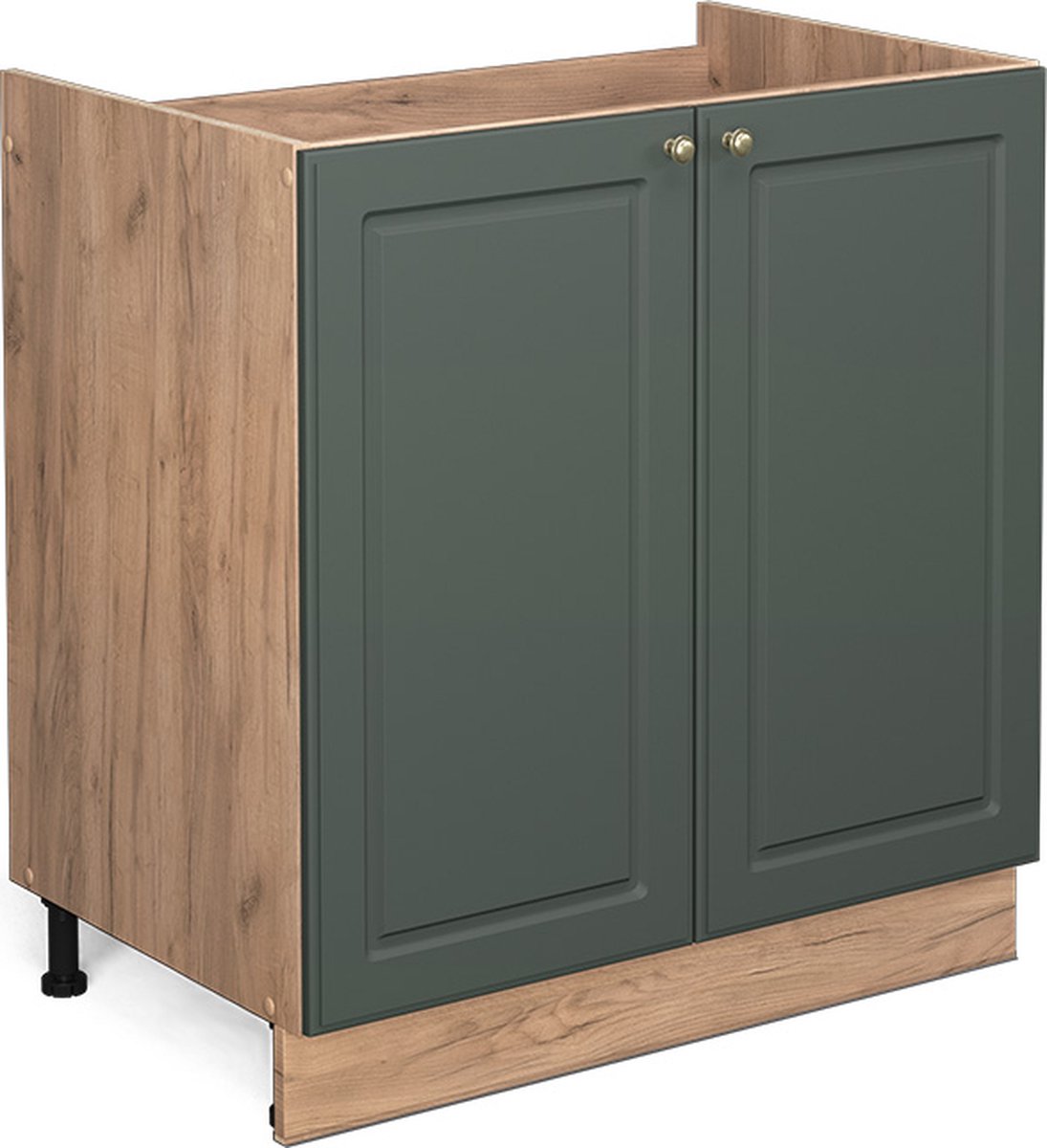 Vicco Fame-Line Wastafelkast – 80 cm, WB Eik Groen-Goud Landhuis