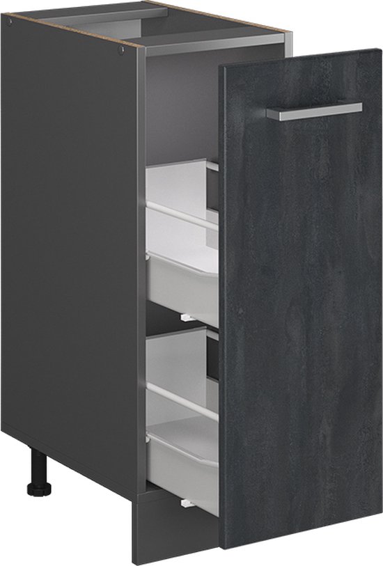 Vicco Armoire à pharmacie R- Line, Béton Zwart /Anthracite, 30 cm sans plan de travail
