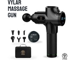 Vylar Massage Gun Professioneel - Inclusief Koffer en 6 Opzetstukken - Sport en Relax Massage apparaat - Krachtig en Draadloos - Professioneel Massage pistool - Fitness