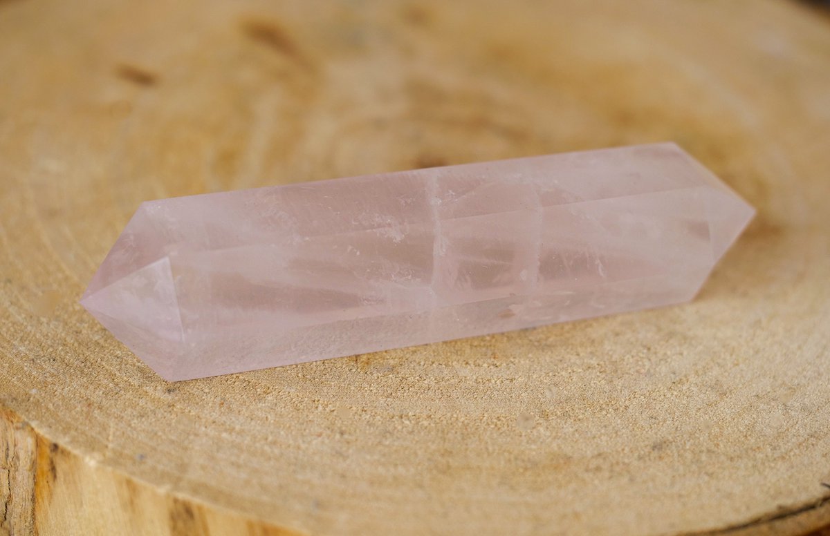 Rozenkwarts dubbeleinder - edelstenen - Perfect cadeau voor vrouwen - Inclusief uitleg - Spiritueel - Rosequartz - Liefde - Connectie - Trauma - Healing - Gebroken Hart - Verlies - Verdriet - 100% NATUURLIJK
