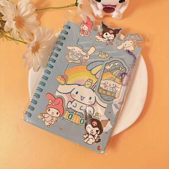 Foto: Hello kitty sanrio cinnamoroll stickerboek spiraalnotitieboek