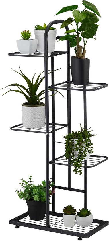 Plantenrek - metaal - plantentrap - bloementrap - bloemenrek - buiten - zwart