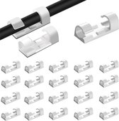 Consumerce® 40 pièces serre-câbles Witte autocollants - Organisateur de câbles - Chemin de câbles - Attache-câbles - Verrouillage de câble - Organisateurs de bureau - Organisateur - Chemins de câbles - Gestion des câbles - Clips - Classeurs