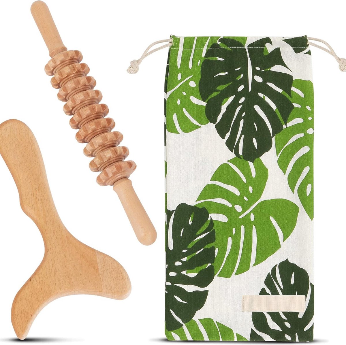 Goedkoopste Lexium Maderotherapie set - Madero - Massage roller - Houttherapie - Anti-cellulitis - Maderotherapie set massage - Massage hout