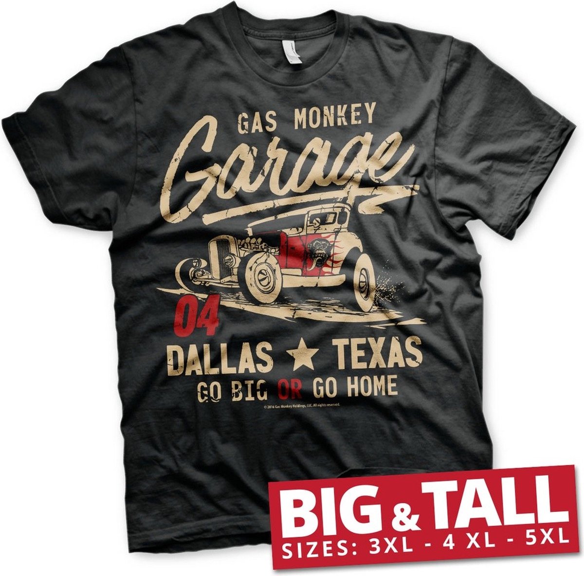Gas Monkey Garage GMG Go Big Or Go Home Big & Tall T-Shirt Black-4XL