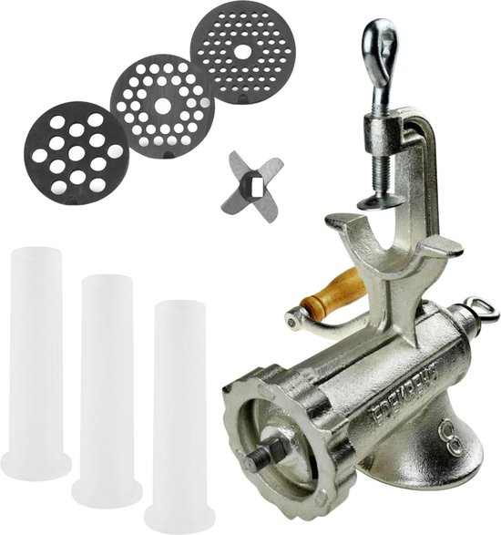 Ergonomisch Handvat Handmatige Vleesmolen Van Aluminiumlegering – Voor Gehakt, Worstvullen, Groente Versnipperen, Met Vacuümzuiger Bodem Gehaktmolen Bosch