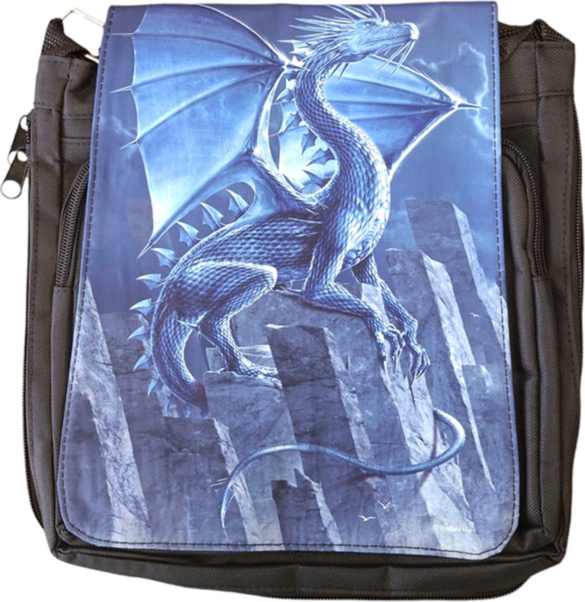 Silver Dragon Messenger Bag Small