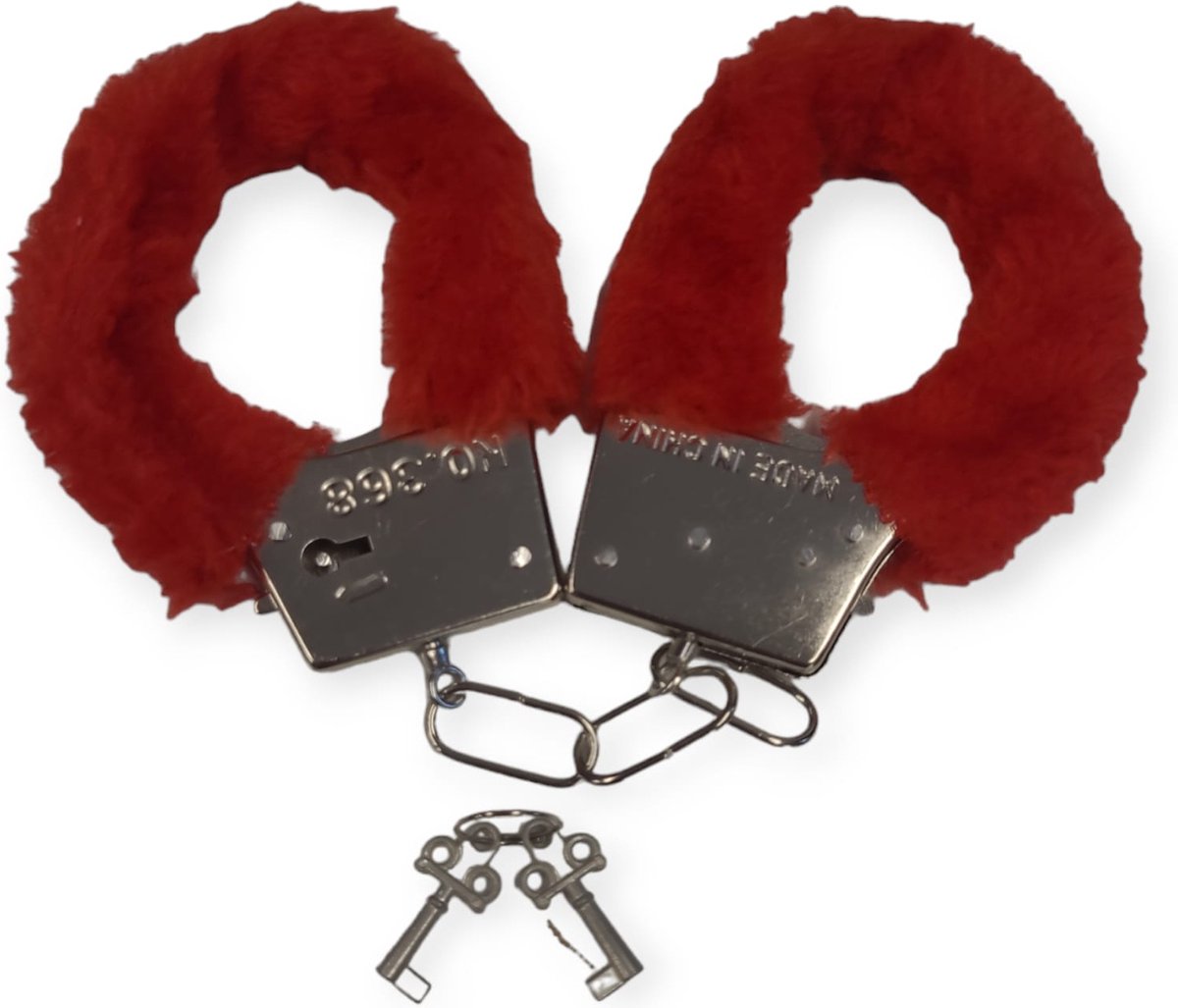 Goedkoopste Doodadeals® - Handboeien Erotiek - Metaal - Seks - Rood Imitatie Bont - Inclusief 2 Sleutels