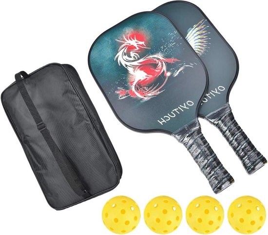 Pickleball Paddle Set 2 Koolstofvezel Professioneel Racket - Sportracket Kit...