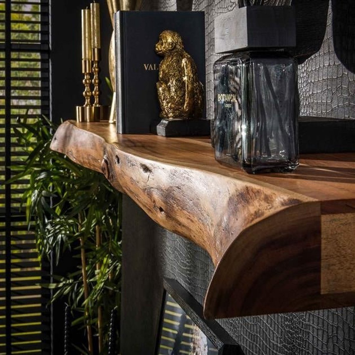 DH Interior Wandplank Youri 150 x 25 x 8 cm - Hout - Massief acacia - Industrieel - 150 x 25 x 8 cm
