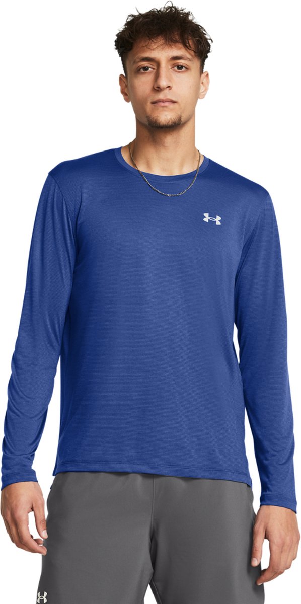 Under Armour UA LAUNCH LONGSLEEVE Heren Sportshirt - Blauw - Maat M