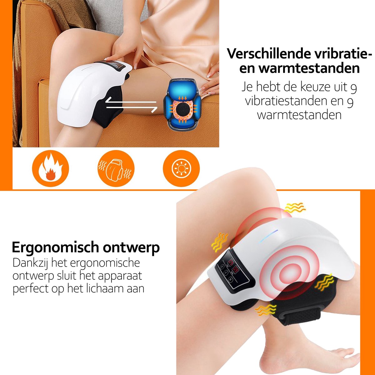 Deluqse Knie Massage Apparaat met Warmte & Rood Licht - afbeelding 2