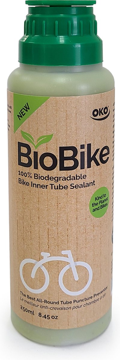 OKO BioBike Sealant - 250 ml | dicht 6 mm gaten | Latex melk | Tubeless | Tyre Sealant | Biologisch | Duurzaam