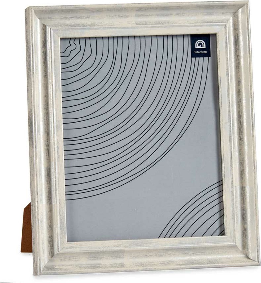Giftdecor Fotolijstje voor een 20 x 25 cm foto - licht hout/zilver glans - Klassiek - frame 26 x 31 cm - staand/hangend