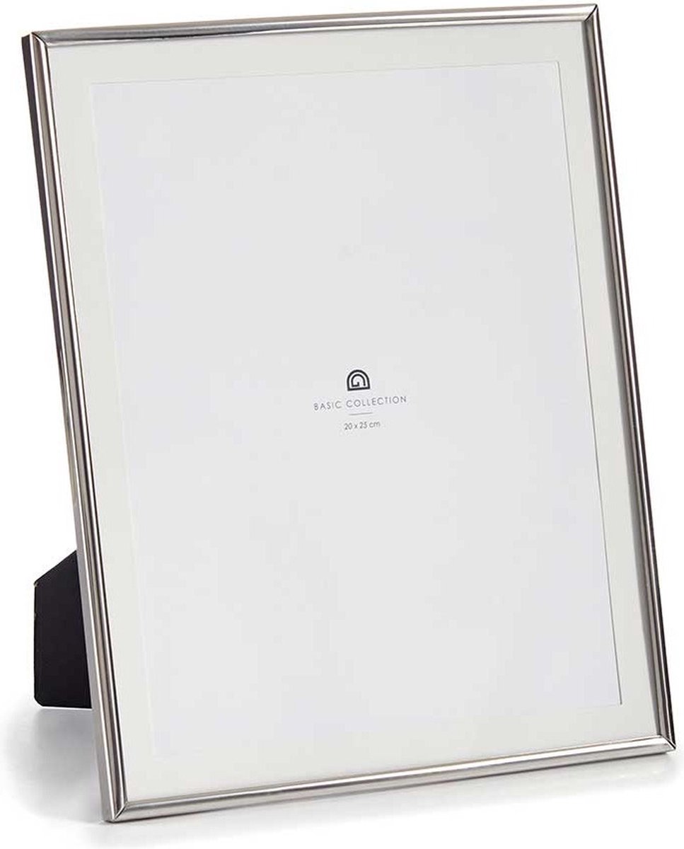 Giftdecor Fotolijstje voor 20 x 25 cm foto - zilver - metaal - frame 23 x 28 cm - passe partout - staand/hangend