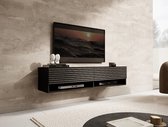 Meubella - TV-Meubel Asino - Wave - Mat zwart - 140 cm