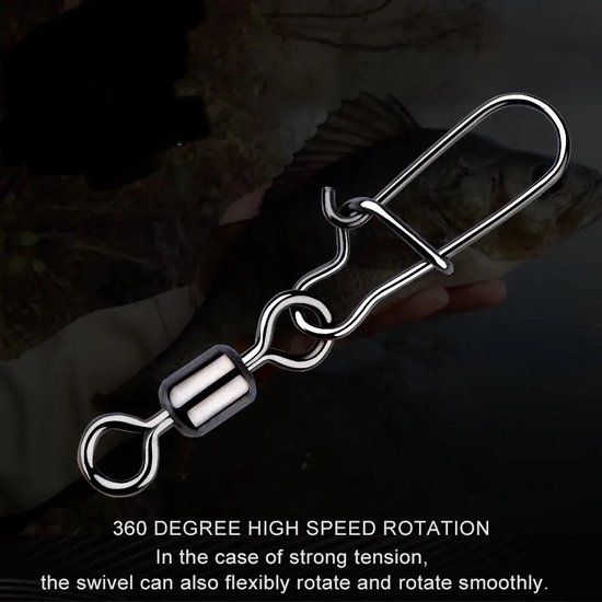 Visaccessoires Connector 20 STUKS Pin Lagerwals Draaibaar Roestvrij Staal Snap Visshaak Lokken Schwartels Tackle — afbeelding 2