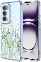 Convient pour Oppo Reno 12 Pro 5G - Antichoc - Coque Bumper en Siliconen Souple Ultra-Mince - Motif Vignes