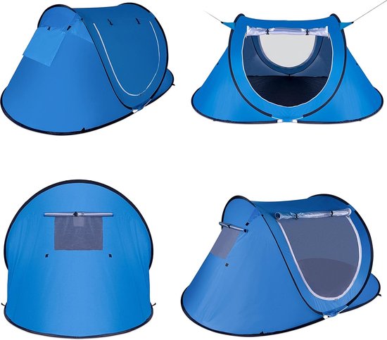 Campingtent - Automatische Pop-up - 2 Personen - UV Bestendig - Waterdicht - Winddicht - Inclusief Draagtas van Merkloos — afbeelding 2