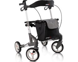 Rollator Topro Troja 5G (Zachte wielen | 7,8 kg) - Zilver - Maat M - Incl. Rugsteun
