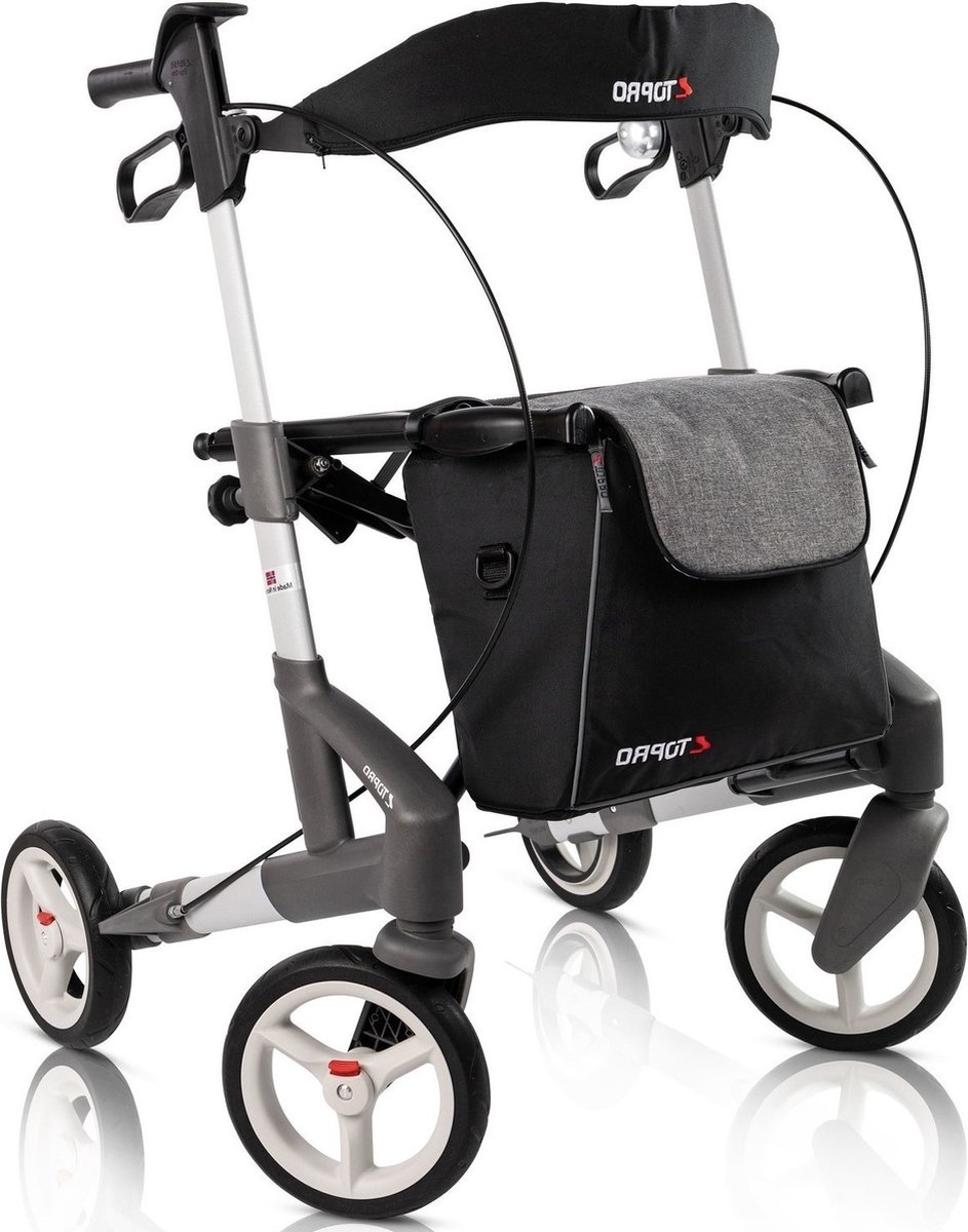 Goedkoopste Rollator Topro Troja 5G (Zachte wielen | 7,8 kg) - Zilver - Maat M - Incl. Rugsteun