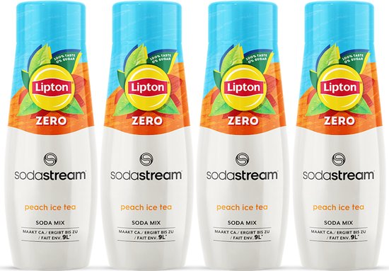 Foto: Sodastream lipton ice tea peach zero siropen 4 stuks 4x440ml