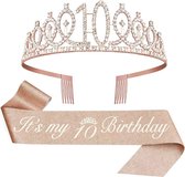 Sweet-One Birthday Girl sjerp - Rosé goud glitter voor verjaardag - verjaardag - sjerp
