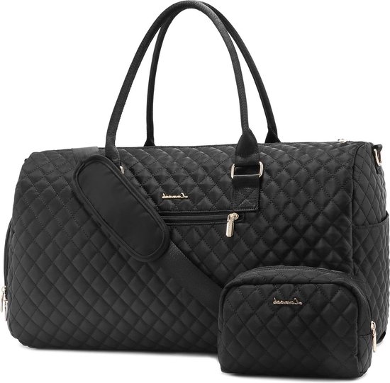 FANDARE Dames reistassen heren klassieke sporttassen handbagage met cosmeticatas weekendtas schoudertas overnachting kliniektas zwemtas trainingstas tote bag, lichtblauw, Large