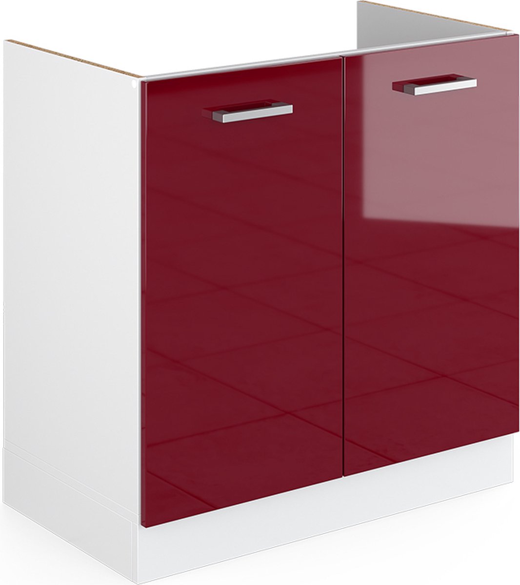 Vicco R-Line Wastafelkast – 80 cm zonder werkblad Rode hoogglans