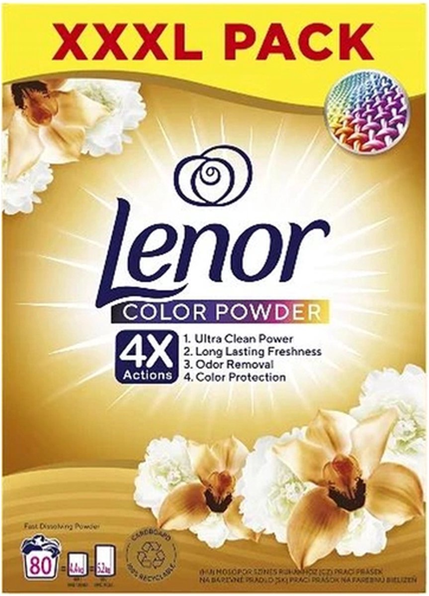 Goedkoopste LENOR WASPOEDER GOLDEN ORCHIDEE VOOR KLEUR WAS 80 WASBEURTEN