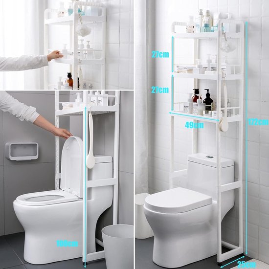 Stauraum über der Toilette mit freistehender Badezimmer-Organizer-Box, industrie