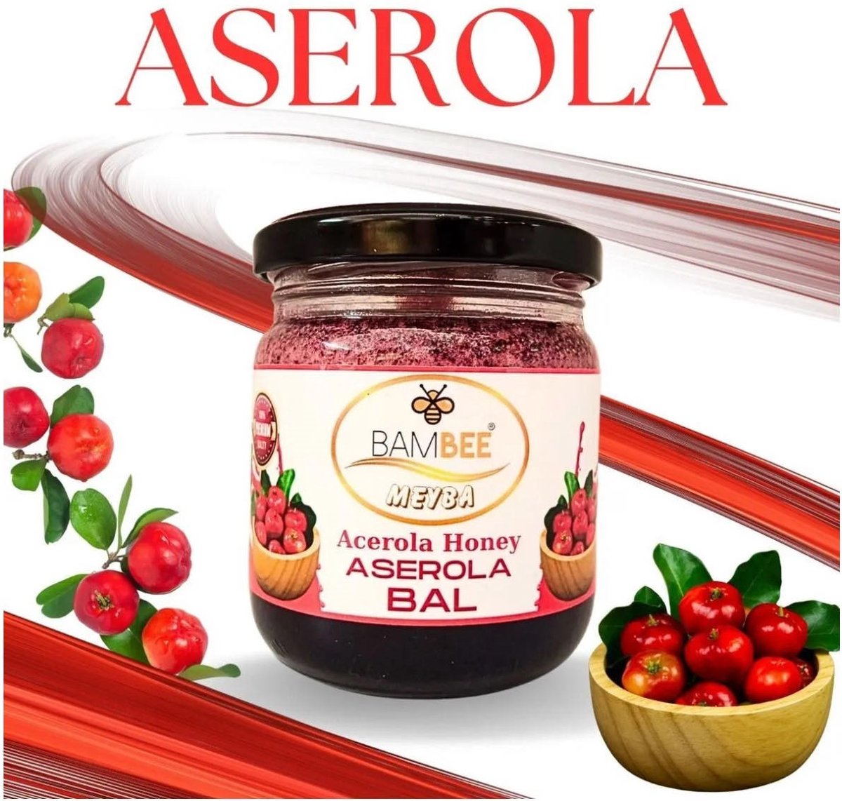 Goedkoopste Bambee Acerola Honey, Aserola Honing 250 gr. Rijk aan vitamine C en mineralen, Het immuunsysteem helpt ondersteunen, het lichaam beschermt tegen de schade door vrije radicalen met zijn antioxiderende eigenschappen,narcissa
