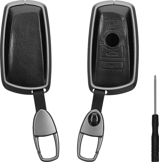Coque Clé BMW Kwmobile - Cuir Véritable 4 Boutons | Compatible X7, X1, Série 7, IX | Protection Antichoc