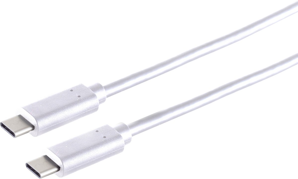 USB-C naar USB-C kabel - USB3.2 (tot 20 Gbit/s) - PD tot 20V/3A - video tot 4K 60Hz / wit - 1 meter