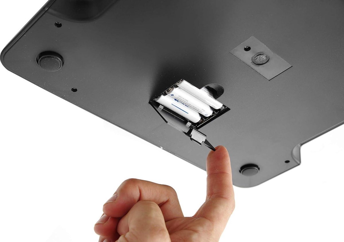 Keukenweegschaal max 15kg precisie 1gr digitaal display 266x269x(H)34 mm HIPS RVS keukenweegschaal