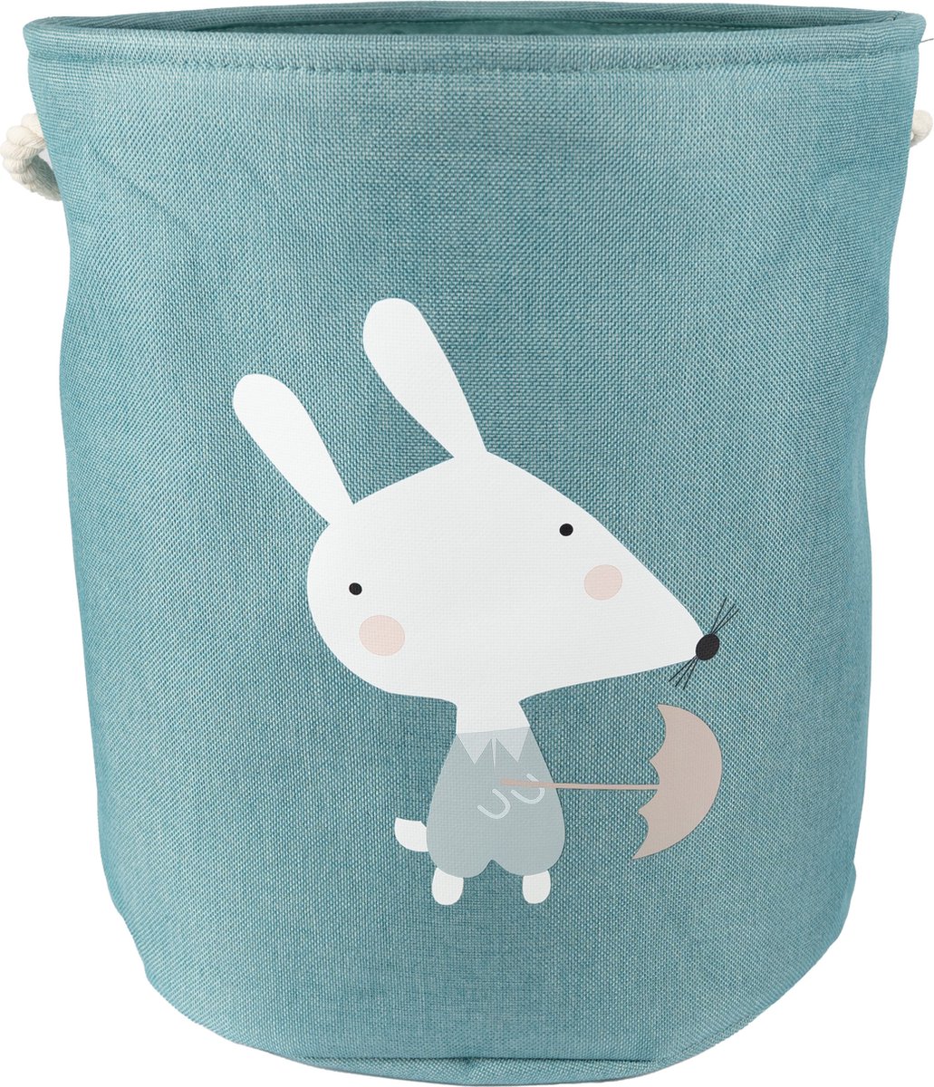 Honeybears Speelgoedmand kinderen – Opbergmand kinderkamer – Wasmand baby – Speelgoedmand baby – Blauw muis – 40 x 45 cm – 45 Liter